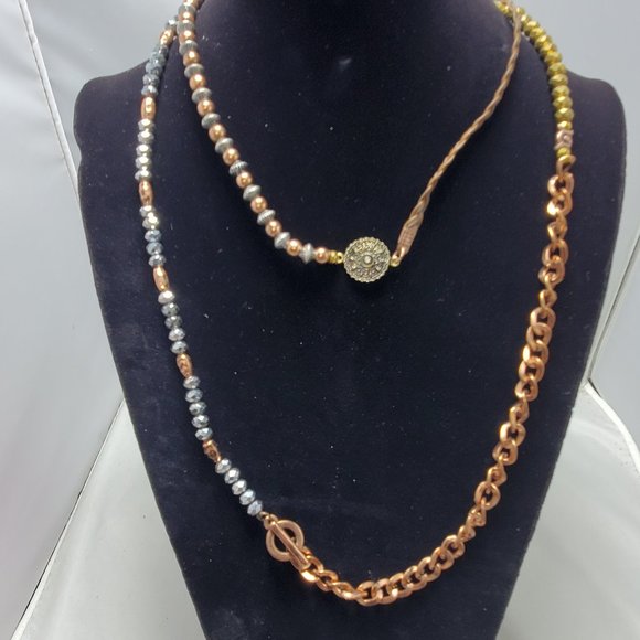 Buckle tricolor wrap bracelet or can be a necklace - Picture 13 of 14